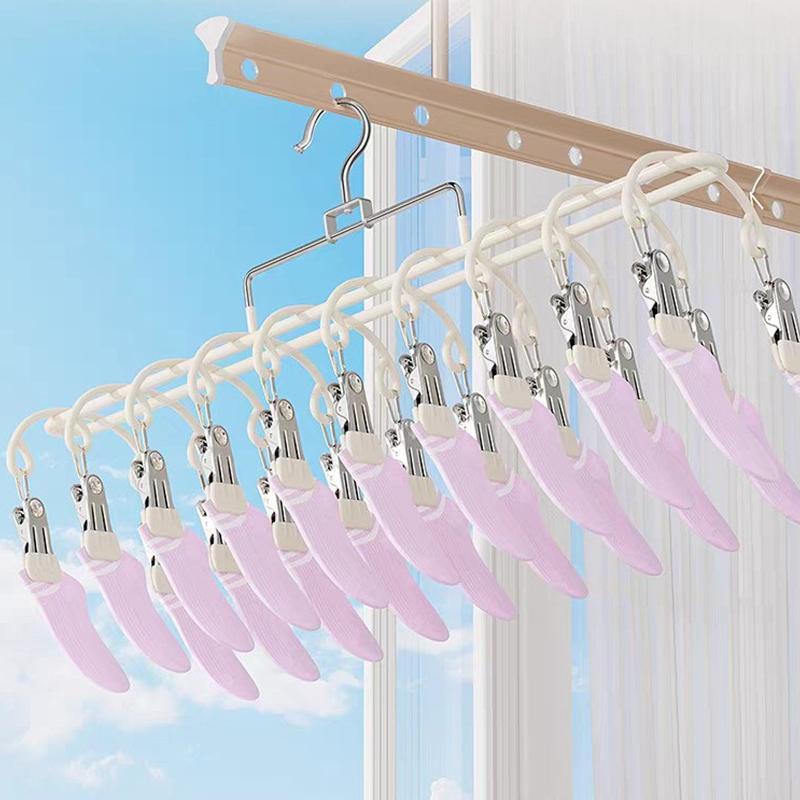 Design 20-Clip Stainless Steel Sock Drying Rack – A Multi-Functional Household Tool For Drying Socks, Underwear