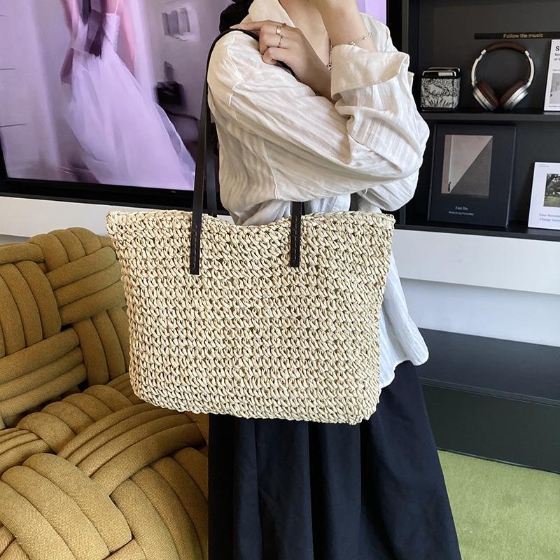 Woven bag women's new summer trendy niche design straw woven shoulder bag women's trendy women's bag tote bag