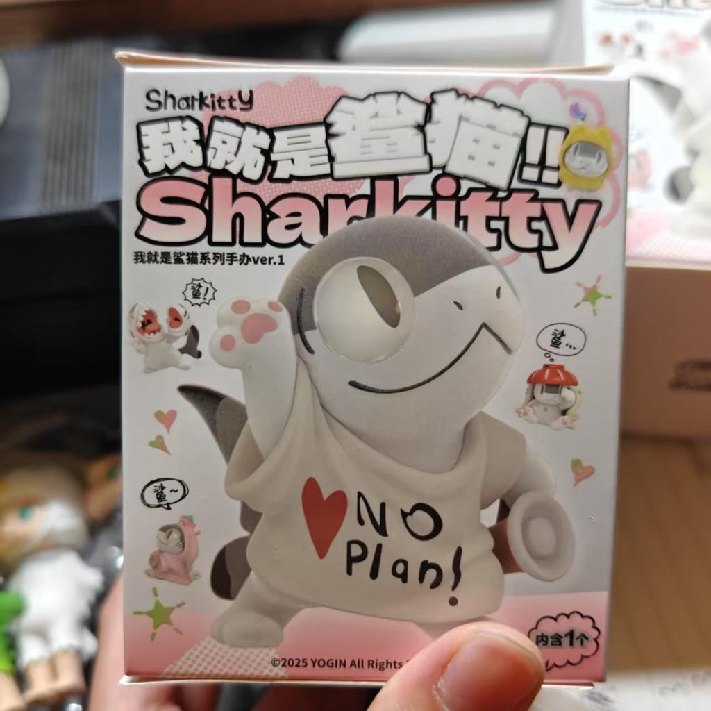 New Genuine Sharkitty Ver.1 Series Flocking  Kawaii Animal Figure Surprise Box Desk Decor Ornament Birthday Gift