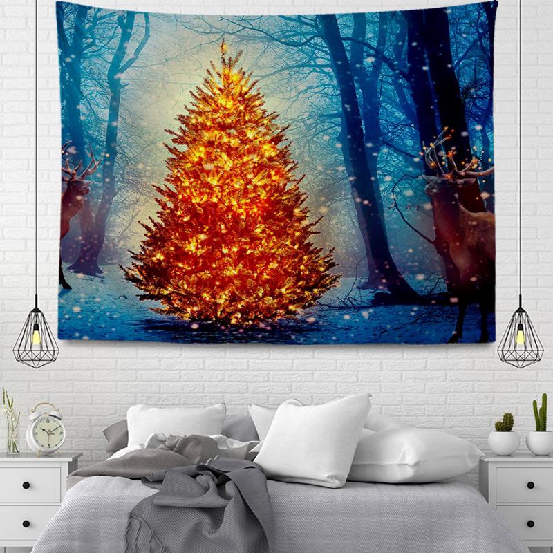 Seria wiszących gobelinów z tkaniny w stylu bożonarodzeniowym