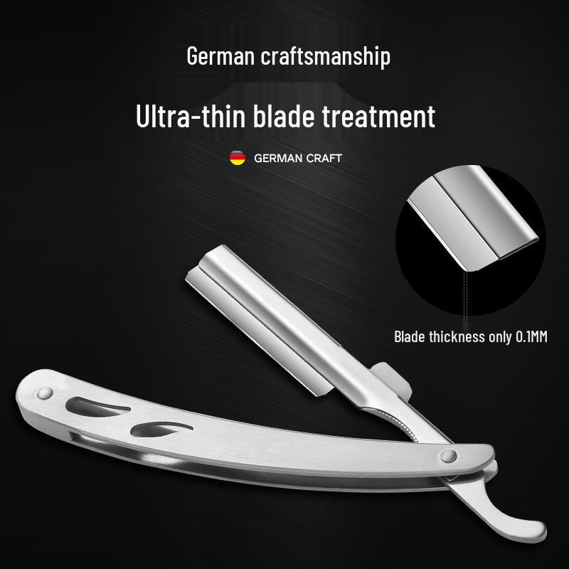 Stainless Steel Folding Razor: Men's Portable Eyebrow Trimmer & Face Shaver.