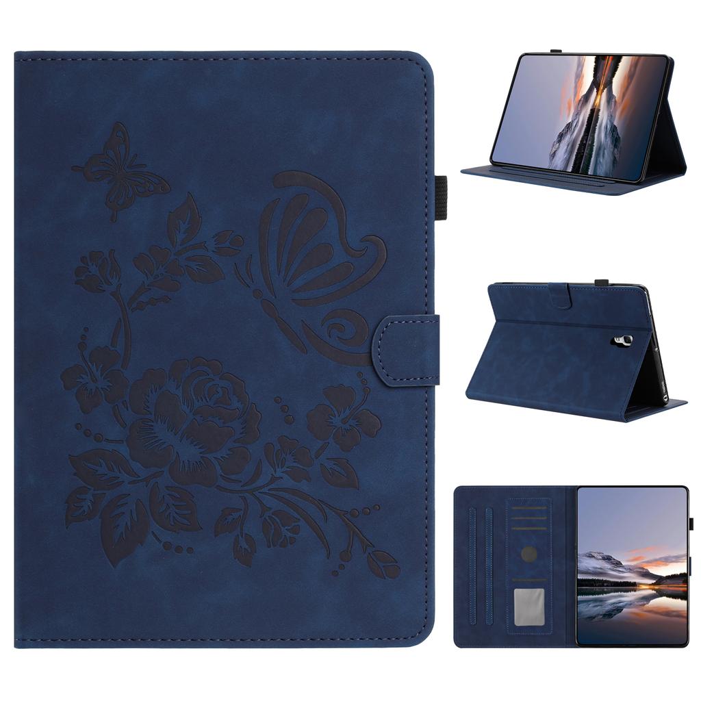 For Samsung Galaxy Tab A 10.5 (2018) Case Card Holder Stand Butterfly Floral Imprinted Leather Tablet Cover