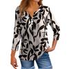 Women's T Shirt Tee Print Button 3/4 Sleeve Tunic Daily Weekend Fashion Basic V- Neck Regular Top