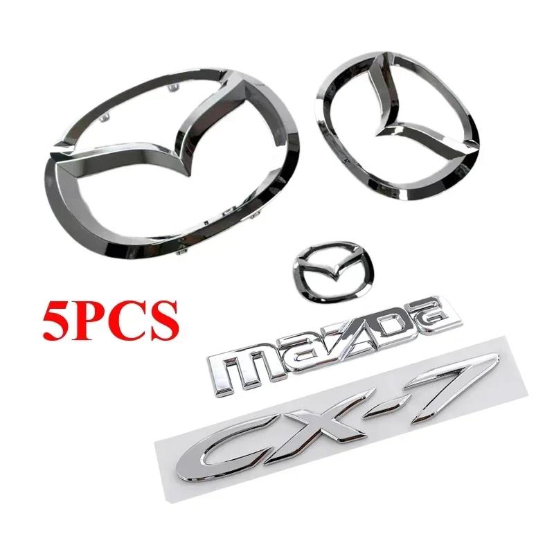 Fit for Mazda CX7 CX-7 Car 19cm Front Emblem 14cm Rear Trunk Badge Sticker Plastic Auto Steering Wheel Badge Accessories
