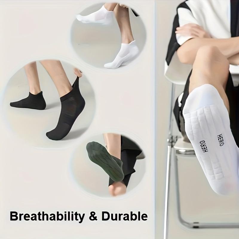 5 Pairs of Padded Spring and Summer Leisure Boat Socks for Men and Women Cotton Breathable Socks