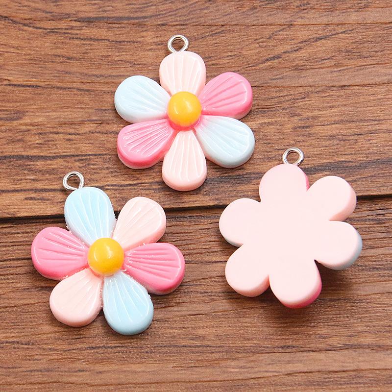 10Pcs 24*30mm DIY Resin Accessories Plant Flower Pendant Jewelry Accessories