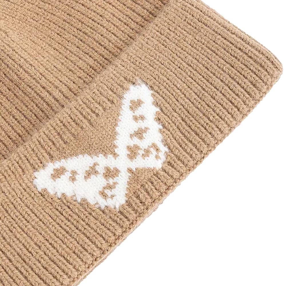 New Butterfly Embroidery Beanie Hats Winter Warm Cap Y2K Hats For Women Solid Color Winter Knitted Girl Hats Gift