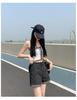 2026 Korean Style Gradient High-Waisted Loose Denim Shorts for Women