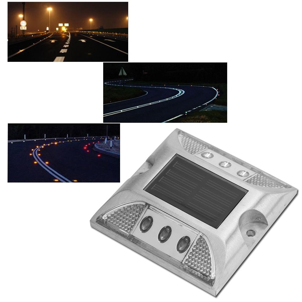 LED Solar Power Ground Marker Lights Waterproof Outdoor Driveway Road Highway Spike Lamp