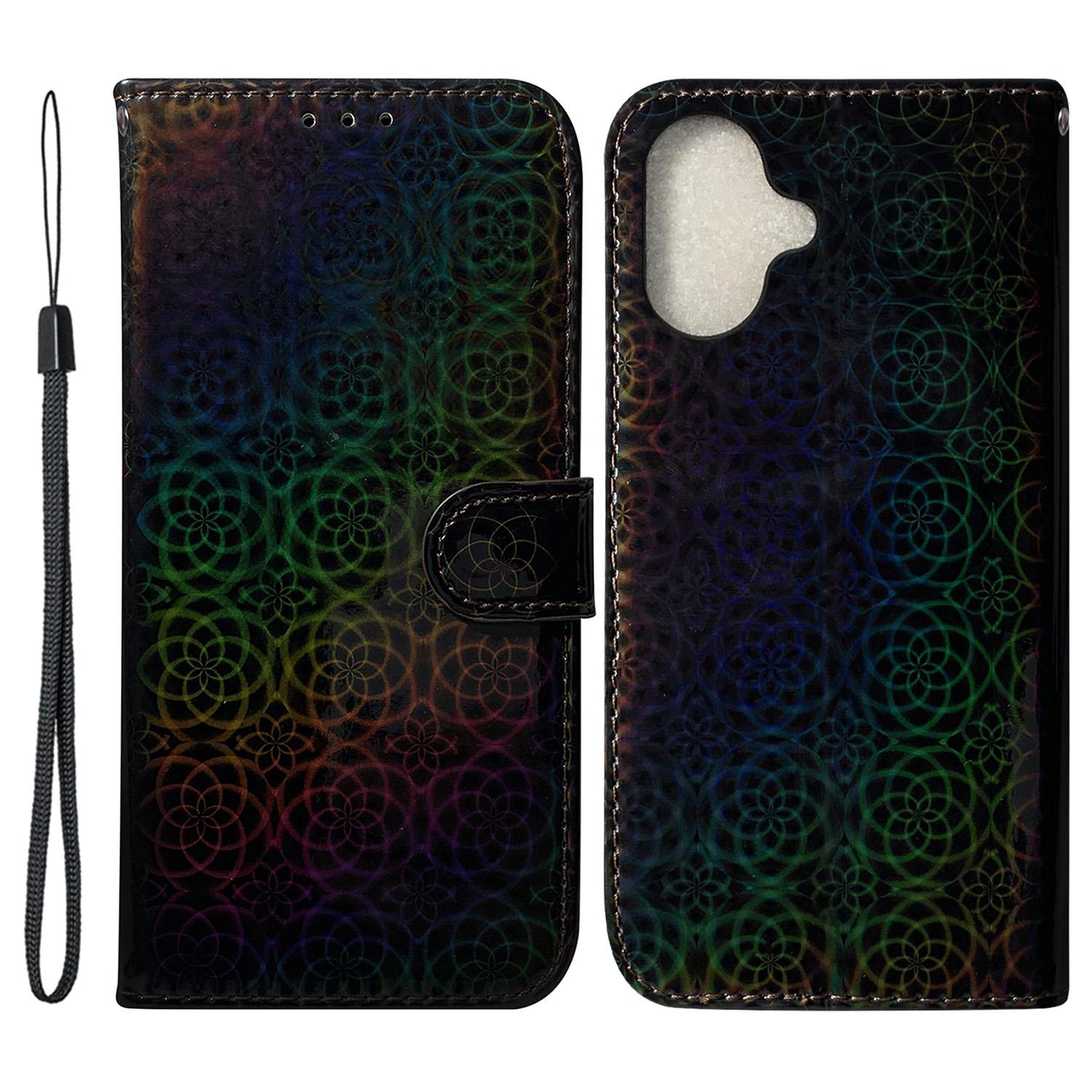 

For iPhone 16 Case Dazzling Flower Anti-Drop Leather Phone Cover