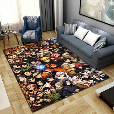 Anime-Naruto Bereichsteppich für Wohnzimmer Schlafzimmer Heimdekoration Coole Filmmatte Bodenmatte -LXR80