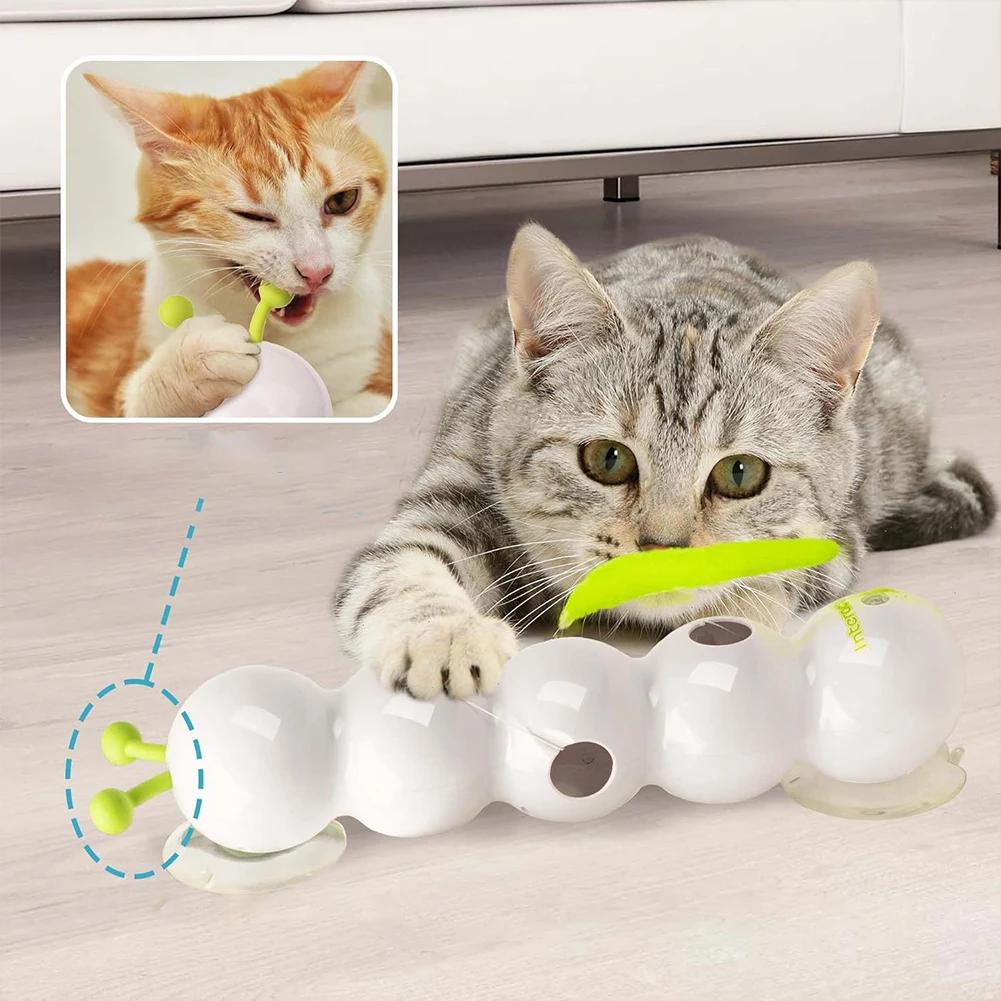 Caterpillar Interactive Cat Toy Motion Activated Kitten Toy Rechargeable Automatic Cat Toy with Tail for Bored Indoor Cats