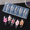 Silikonowa forma do paznokci z kwiatami 3D Płatki Linii & Hibiskusa Wzór do Rzeźbienia Szablony do Lakieru Żelowego na Wiosnę Lato Manicure Dekoracja