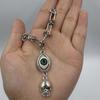 Gothic Devil's Eye Skull Pendant Necklace – Trendy Unisex Jewelry