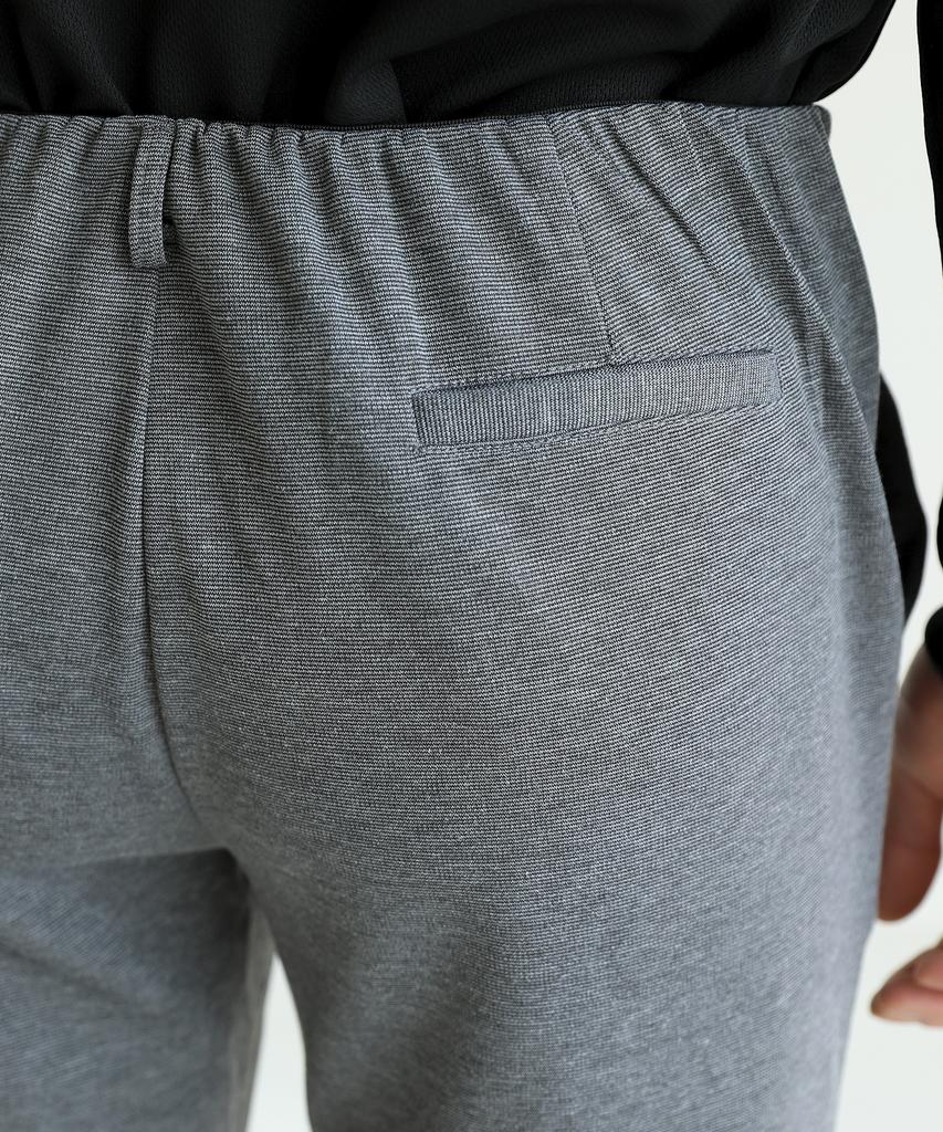 Jikeulib Hidden Elastic Waist Spandex Gray Slim Slacks