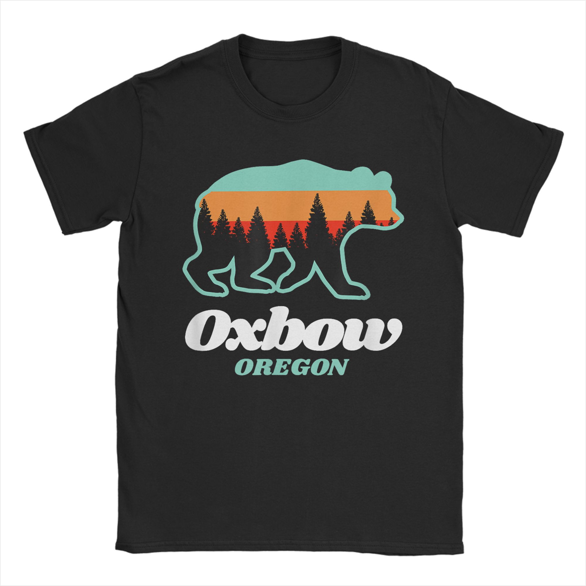 

Men Oxbow Oregon Fishing Summer Bear T Shirt Mountain Pure Cotton Clothes Fashion Short Sleeve Round Neck Tee Adult T-Shirt M