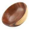 Solid Acacia Wooden Bowl for Salad Soup Rice Hand Made Wooden Bowl Kitchen Utensils (20*7cm)
