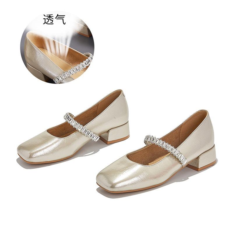 Square Head Mary Jane Shoes Women's Summer New Casual Versatile One-pedal Women's Shoes Beautiful Fashion Shoes
