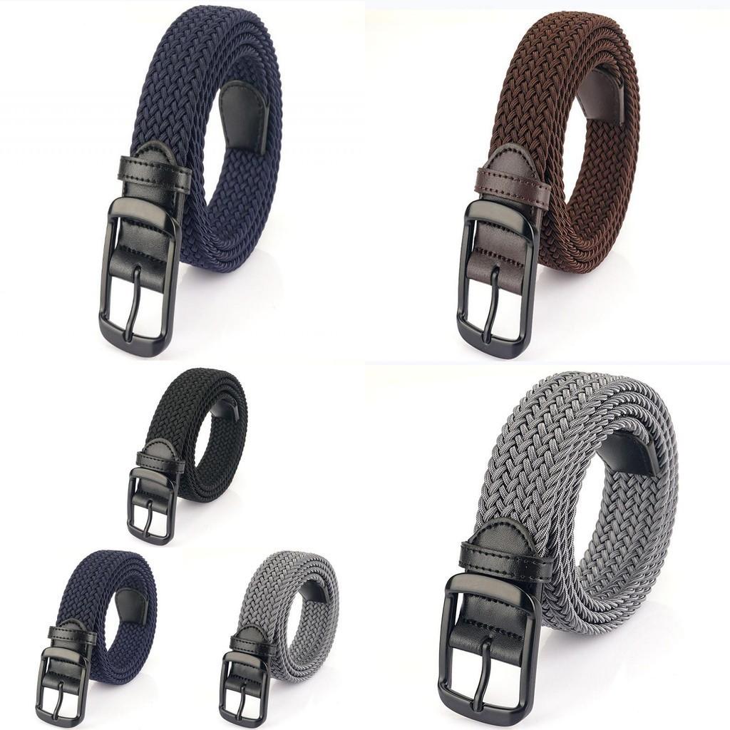 Trendy Nylon Woven Belt For Men With Elasticity And Alloy Buckle In Multiple Colors