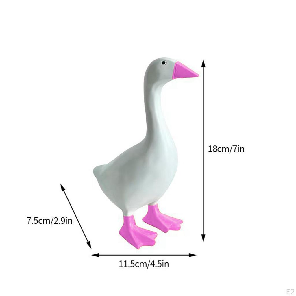 Duck Sculpture Key Holder Stable Base Lovely Crafts Desktop Decoration Resin Ornament for Porch