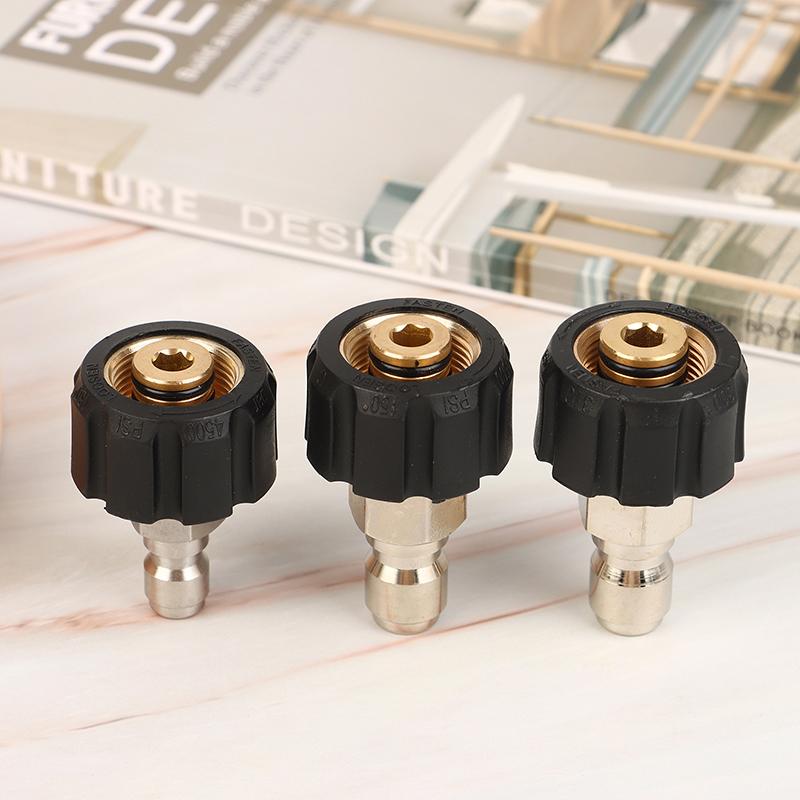 Pressure Washer Adapter Set Couplers Swivel M22-14mm/15mm To 1/4 Quick Hitch For High Pressure Wash Gun & Hose
