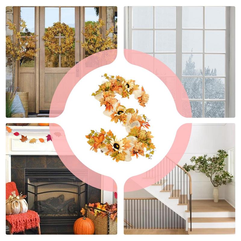 Thanksgiving Garland Fake Fall Maple Foliage Garland Holiday Decorations Berries Sunflower Autumn Decoration Home Decor For