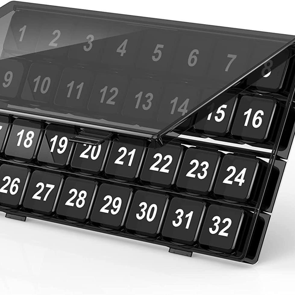 Large Capacity 32-Grid Monthly Pill Organizer Box