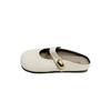 Buckle metal comfortable Korean version half-shit lightweight bag head slippers women's summer stepping feeling versatile flat-bottomed slippers on