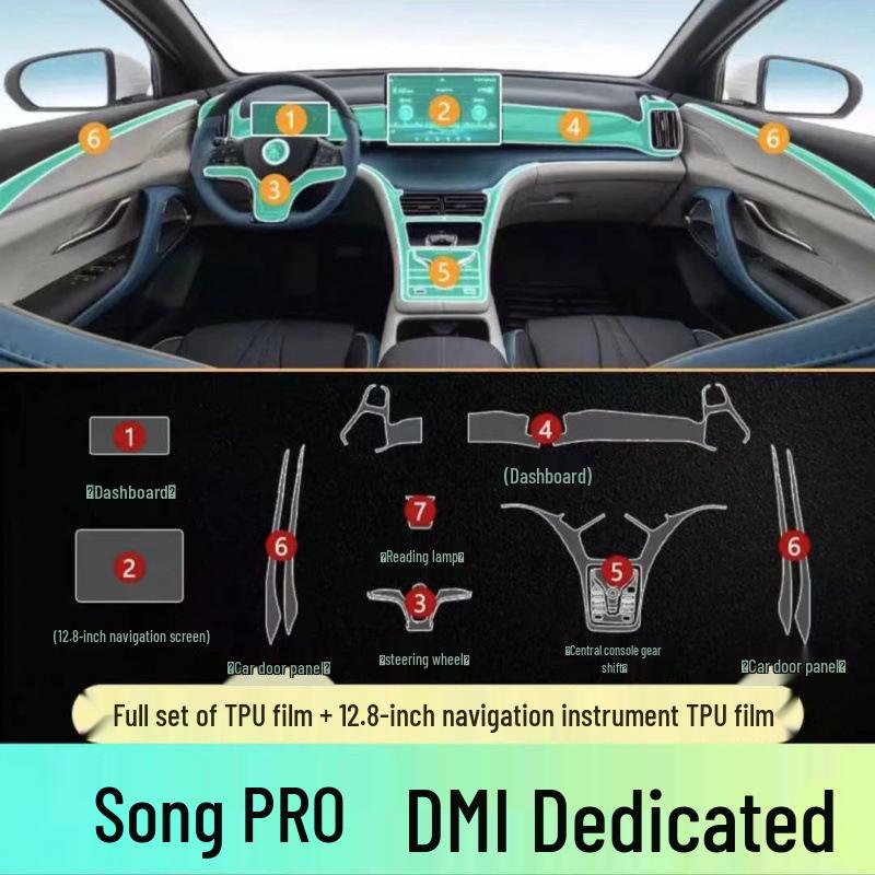 22-24 BYD Song Pro-DMI Screen Protector & Gear Shift Film Decor Sticker