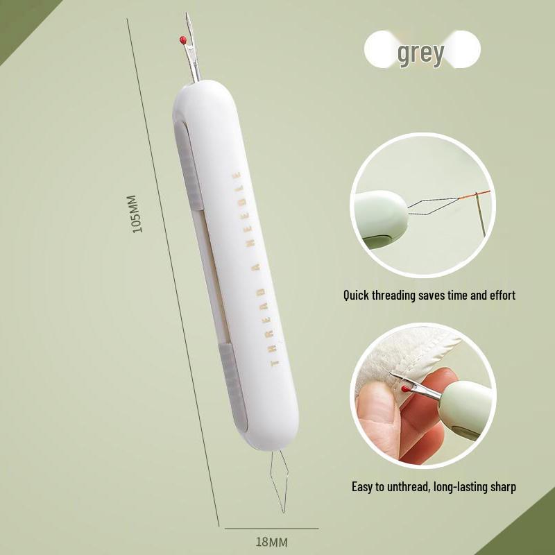 Dual Needle Threader & Seam Ripper for Seniors - New Manual Sewing Tool with Needle ID Function