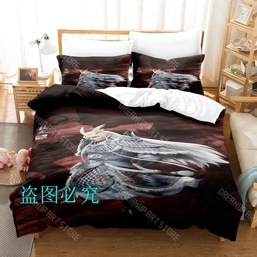 3D Print Nezha 2 Anime Bedding Set Single Twin Full Queen King Size Bed Set Adult Kid Bedroom Duvetcover Sets