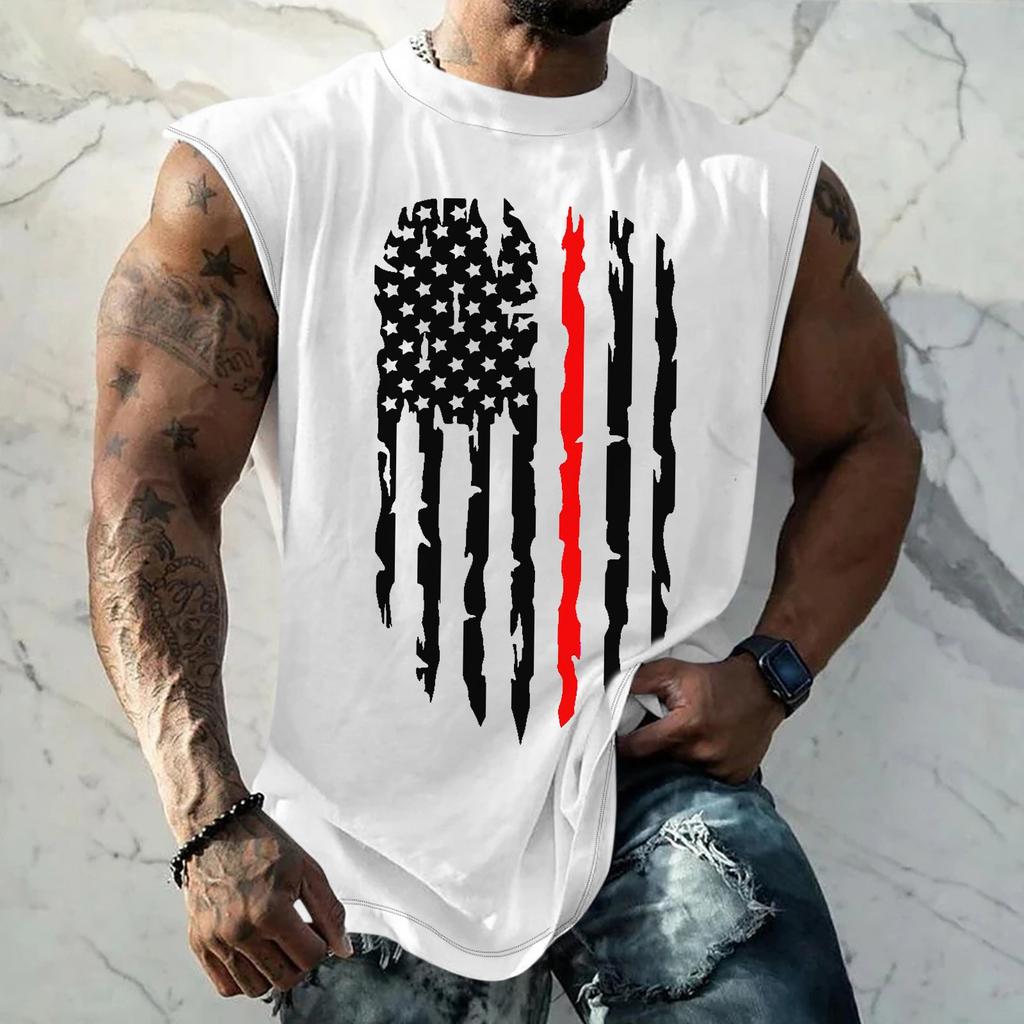 Chaleco sin mangas expandible de hombro transpirable absorbente de sudor estampado de Color sólido de verano para hombres