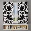 2 Piece Black and White Cow Print Curtains - Machine Washable Polyester for Bedroom   Living Room or Kitchen Decoration