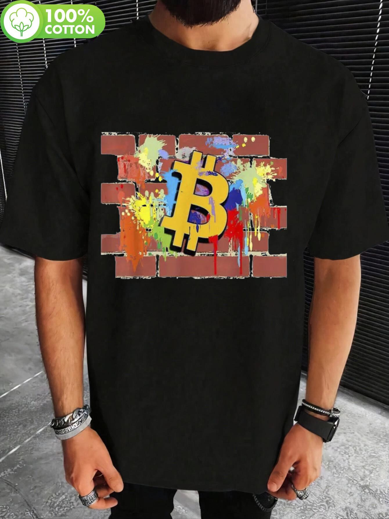 Bitcoin Graffiti Graphic T-shirt - 100% Cotton XXXXL