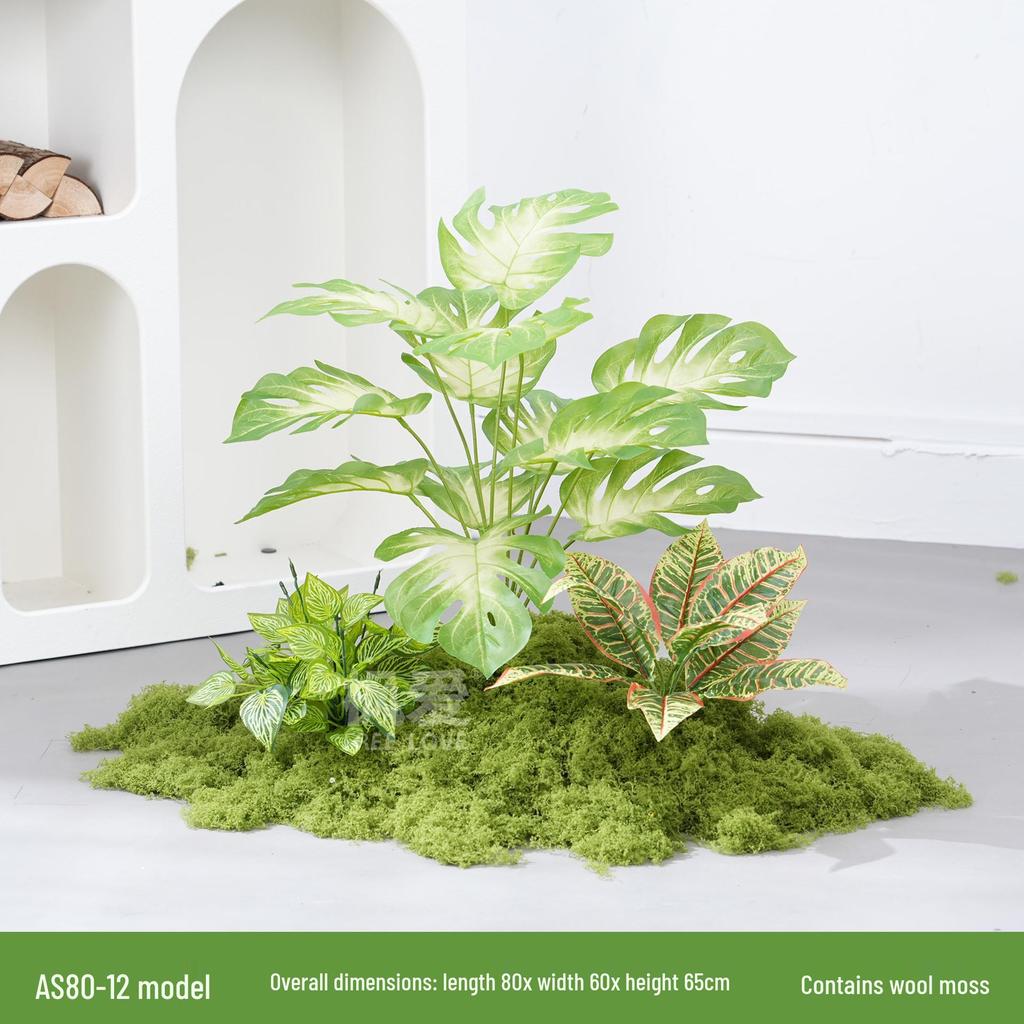 Luxury Faux Green Plant and Flower Decor - Indoor Moss and Grass Clusters for Elegant Landscaping.