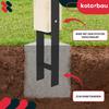H Column Base for Embedding, Black Galvanized Steel, 100 Mm
