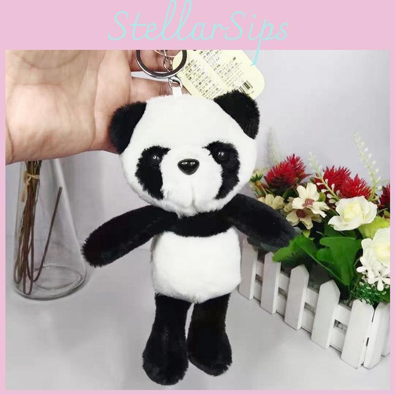Delightful Stuffed Panda Toy Keychain Ultra Soft 18cm Creative Accessory Backpack