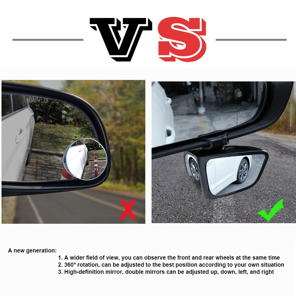 1/2 PCS 360° Rotation Adjustable Blind Spot Mirror Rear View Mirror for Safe Driving Car Exterior Accessories