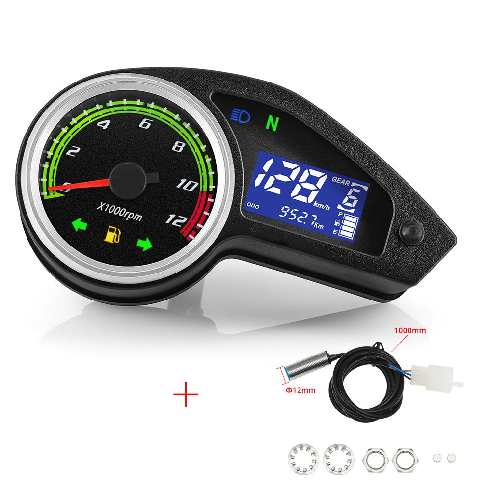 Universal Motorcycle Speedometer LCD Digital Tachometer Odometer Instrument For 12V Motorcycle For Brazil GY200 For Brazil CG