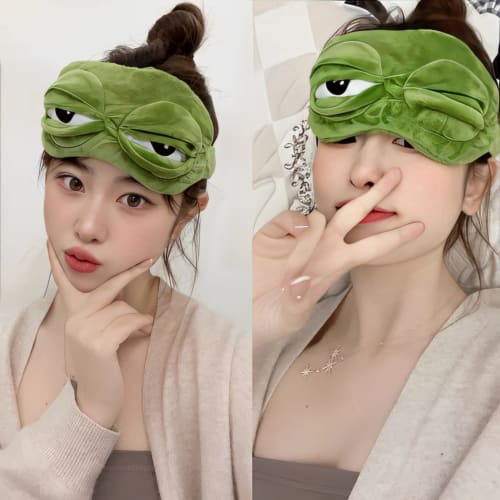 BTS Pepe Frog Eye Mask - Unisex 3D Eye Mask - Restful Sleep, Comfortable Sleep, Light Blocking - Perfect for Travel - Sleep Mask/Sleep Goggles - Relie