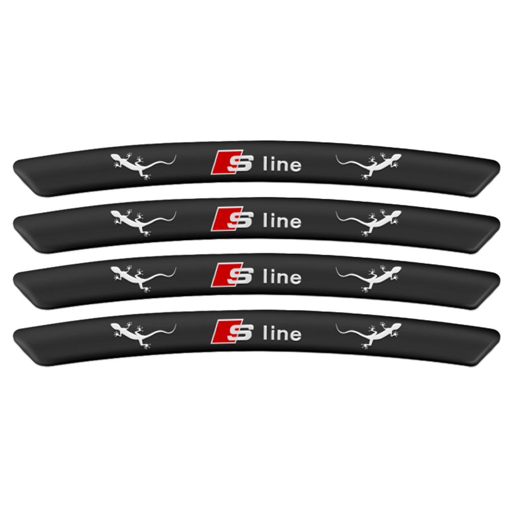 4pcs Aluminum Car Styling Wheel Rim Sticker SLINE Emblem Accessories For Audi A1 A3 8P A4 B5 B6 B8 A5 A6 C5 C6 A7 A8 Q3 Q5 Q7 TT