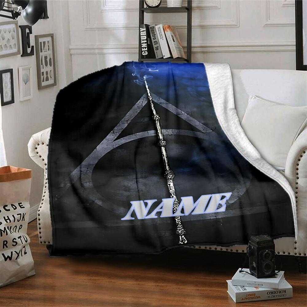 Custom Name Magic Wand Legend blanket for Couch & Bed, Plush Cozy Fuzzy Blanket Super Soft & Warm Blankets for Fall and Winter. 090883