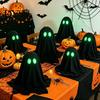 Decorative Ghost Props for Party Halloween Decoration, Spooky Glow in The Dark Standing Ghost, Durable Reusable Festive Accents Small Black