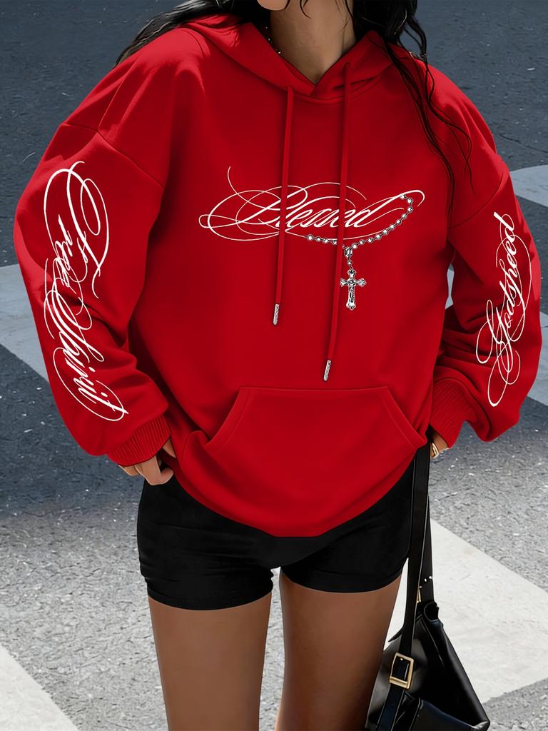 Women's Hooded Sweatshirt Pullover, Casual and Comfortable Top, Fashionable Autumn and Winter Clothing, Y2K Casual Sweatshirt