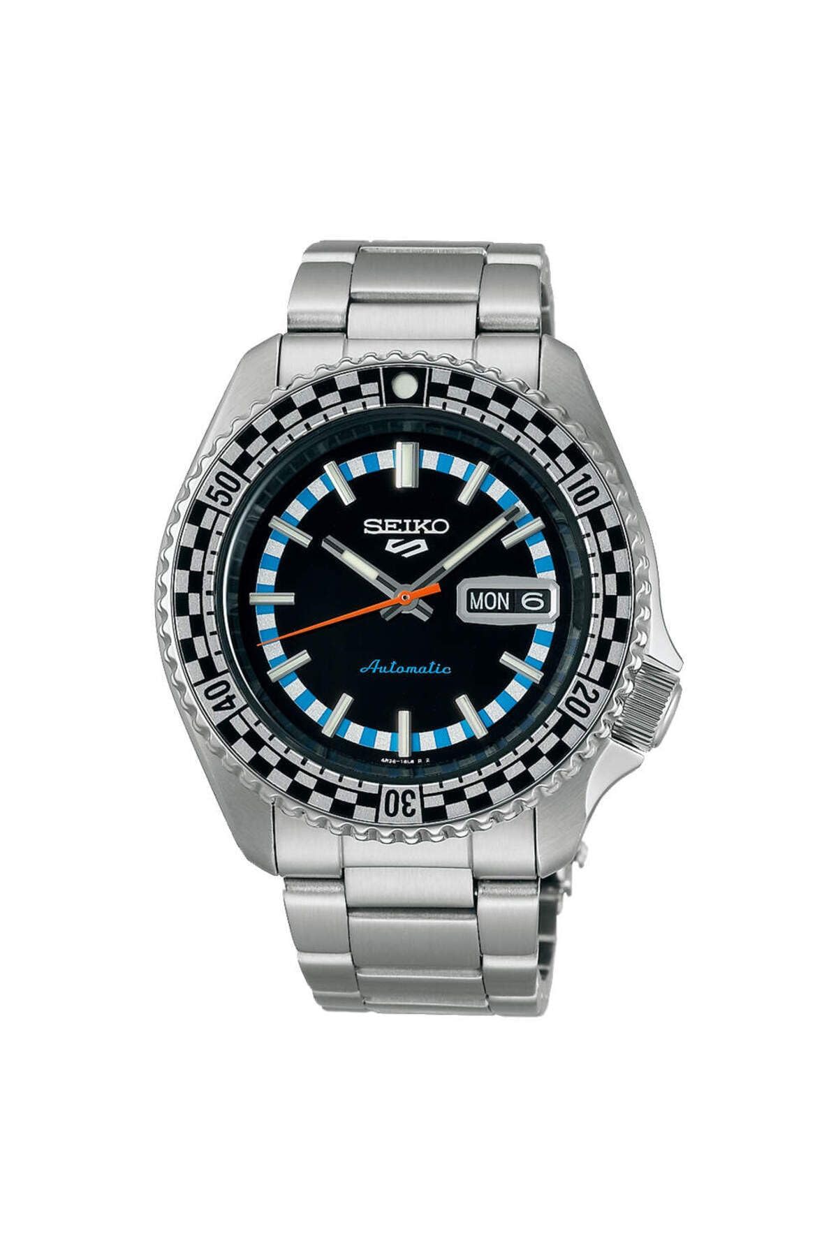 

Seiko Нержавіюча сталь 5 Sports Аналоговий годинник Спеціальне видання Багатоколірний ремінець Сучасний чоловічий Клітчастий прапор - Srpk67K1, Циферблат, - Сріблястий, Чорний, чорний