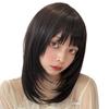 AQUADOLL MBK Matte Black Wig, Medium/Semi-Long, Layered, Inner Mesh, One Size Fits Most (wg352MBK)