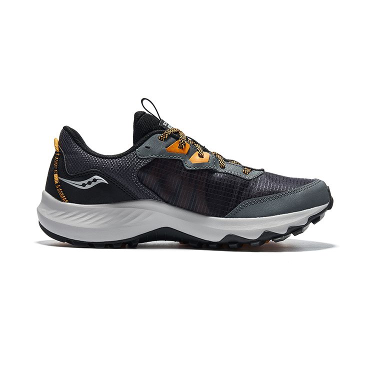 SAUCONY Aura Tr Bequeme Atmungsaktive Synthetikleder Dämpfung Stützende Leichte Low-Top Trailrunning Schuhe Herren Sneaker Dunkelgrau S20862-12