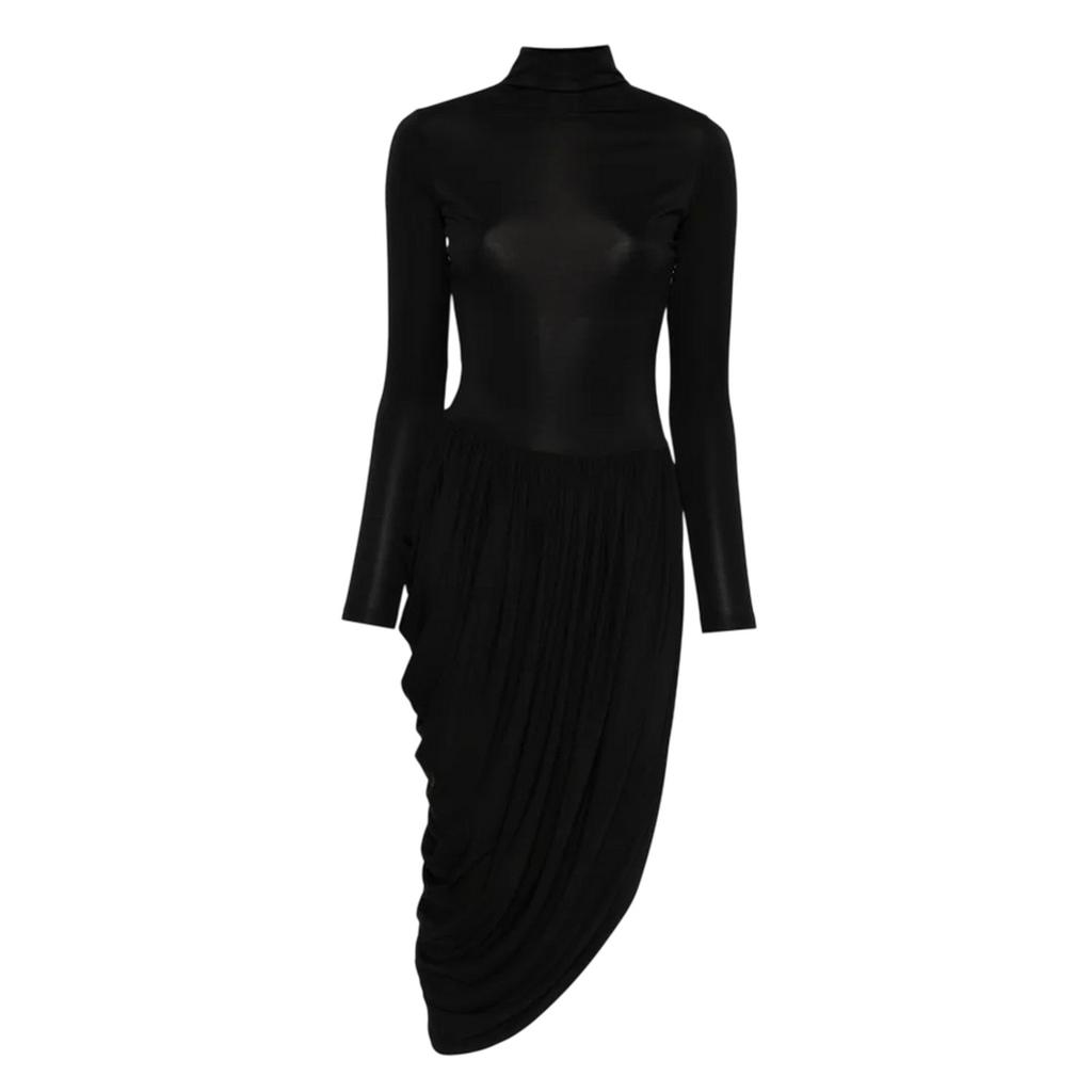 Vestido Midi Feminino/Senhora com Laço Frontal Elástico Eu Vi Primeiro
