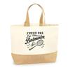 I Can't I Have Badminton Minimalist Bag I Can't | Cotton Tote Bag with Jute Bottom 18 L 48 × 37 × 13 Cm | Market Shopping Beach