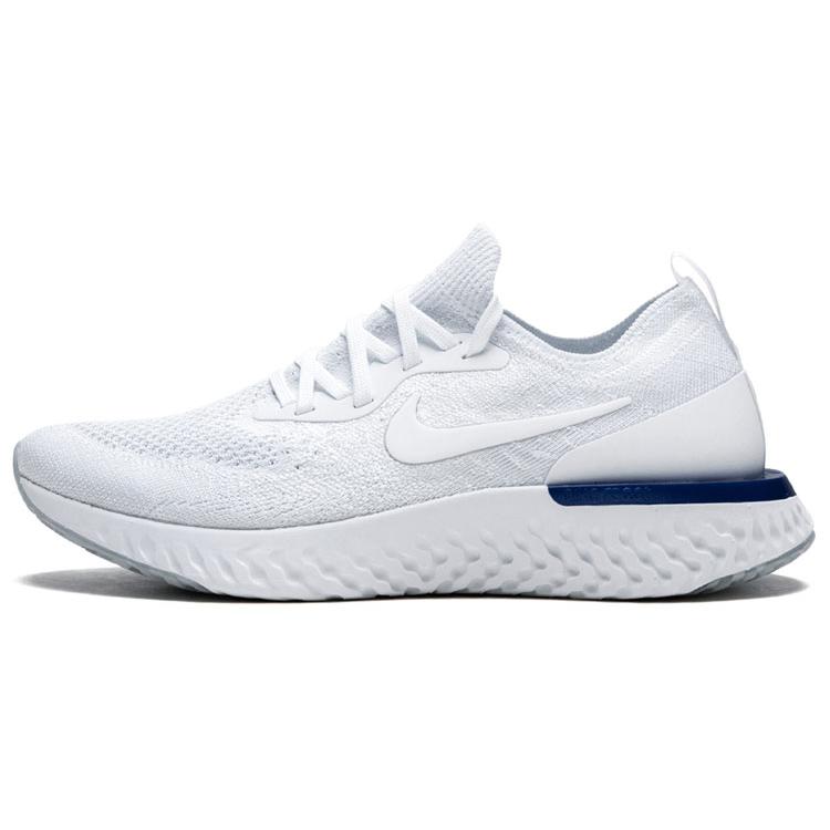 New Nike Epic React Flyknit White Racer Blue Women's AQ0070-100